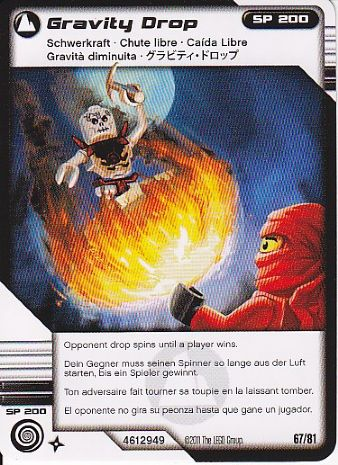 NINJAGO Masters of Spinjitzu Deck #1 Game Card 67 - Gravity Drop - International Version