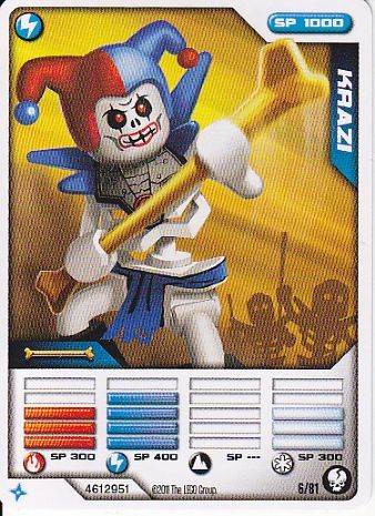 NINJAGO Masters of Spinjitzu Deck #1 Game Card 6 - Krazi - International Version