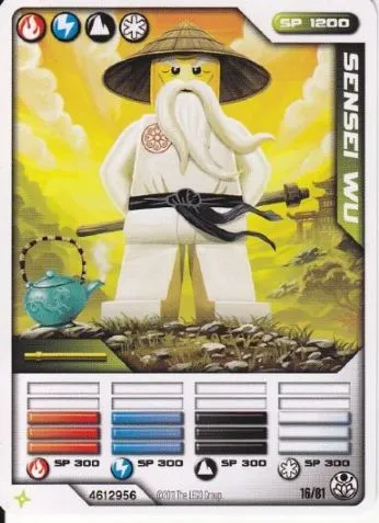NINJAGO Masters of Spinjitzu Deck #1 Game Card 16 - Sensei Wu - International Version