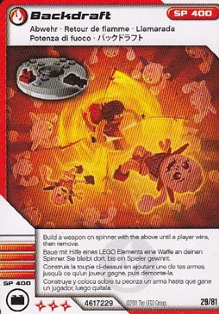 NINJAGO Masters of Spinjitzu Deck #1 Game Card 29 - Backdraft - International Version
