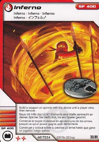 NINJAGO Masters of Spinjitzu Deck #1 Game Card 30 - Inferno - International Version
