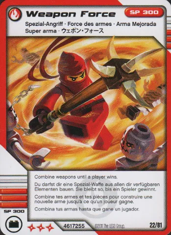 NINJAGO Masters of Spinjitzu Deck #1 Game Card 22 - Weapon Force - International Version