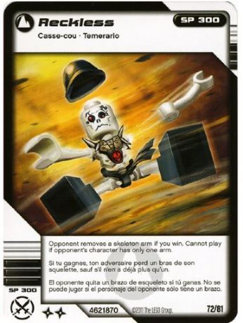 NINJAGO Masters of Spinjitzu Deck #1 Game Card 72 - Reckless - International Version
