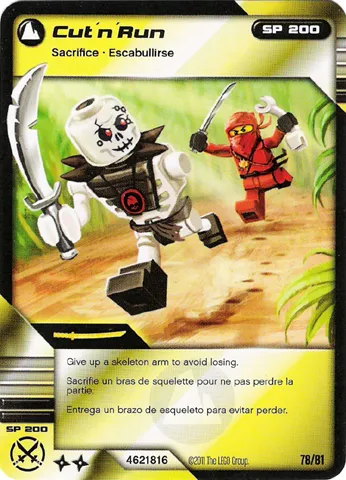 NINJAGO Masters of Spinjitzu Deck #1 Game Card 78 - Cut 'n' Run - North American Version