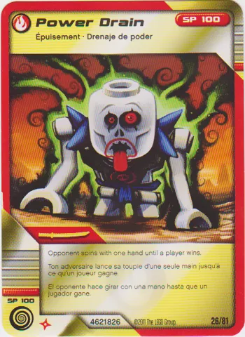 NINJAGO Masters of Spinjitzu Deck #1 Game Card 26 - Power Drain - North American Version