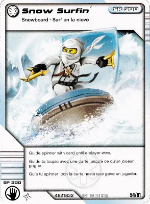 NINJAGO Masters of Spinjitzu Deck #1 Game Card 54 - Snow Surfin' - North American Version