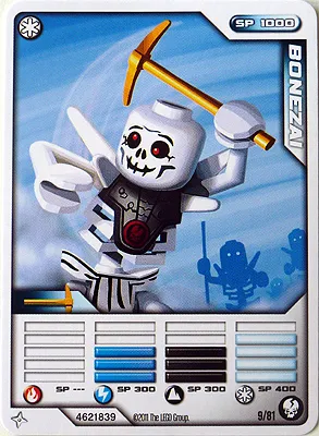 NINJAGO Masters of Spinjitzu Deck #1 Game Card 9 - Bonezai - North American Version