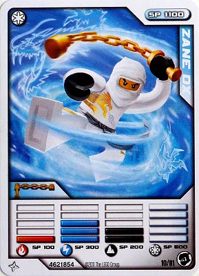 NINJAGO Masters of Spinjitzu Deck #1 Game Card 10 - Zane DX - North American Version