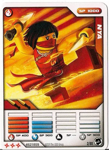 NINJAGO Masters of Spinjitzu Deck #1 Game Card 2 - Nya - North American Version