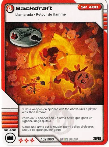 NINJAGO Masters of Spinjitzu Deck #1 Game Card 29 - Backdraft - North American Version