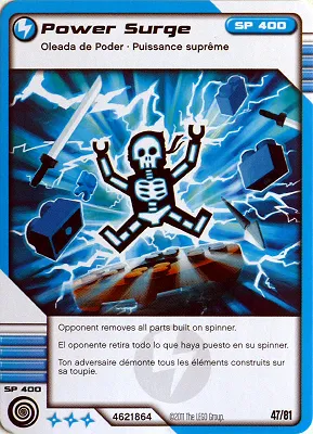 NINJAGO Masters of Spinjitzu Deck #1 Game Card 47 - Power Surge - North American Version