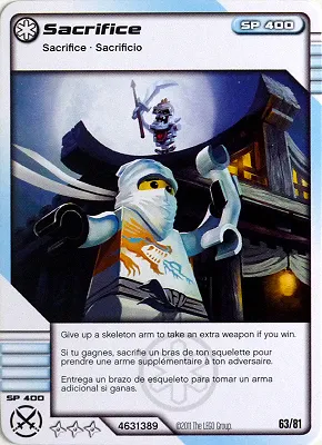 NINJAGO Masters of Spinjitzu Deck #1 Game Card 63 - Sacrifice - North American Version