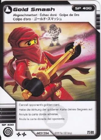 NINJAGO Masters of Spinjitzu Deck #1 Game Card 77 - Gold Smash - International Version