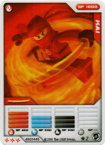 NINJAGO Masters of Spinjitzu Deck #1 Game Card *2 - Kai (3D Lenticular Edition)