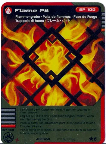 NINJAGO Masters of Spinjitzu Deck #1 Game Card *6 - Flame Pit (Gold Edition)
