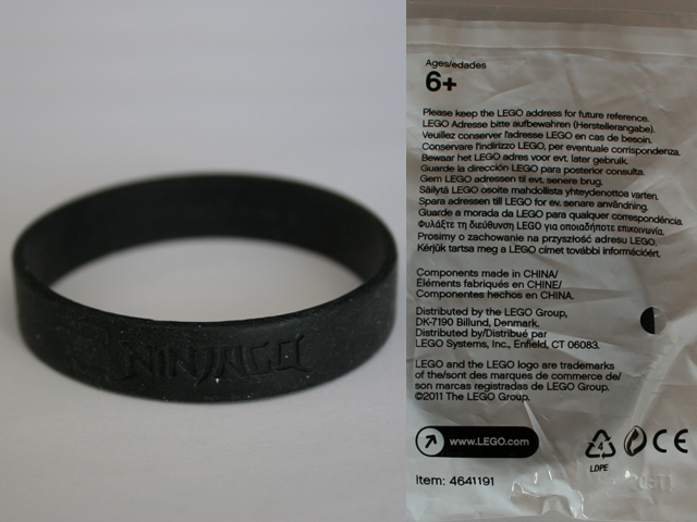 Wristband, Rubber, Black, Ninjago