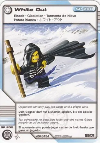 NINJAGO Masters of Spinjitzu Deck #2 Game Card 101- White Out - International Version