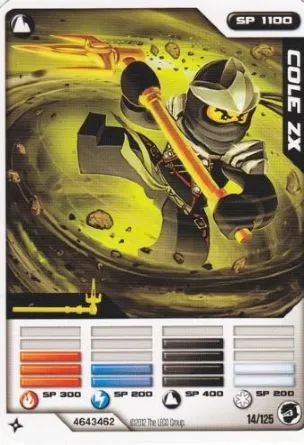 NINJAGO Masters of Spinjitzu Deck #2 Game Card 14 - Cole ZX - International Version