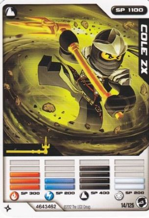 NINJAGO Masters of Spinjitzu Deck #2 Game Card 14 - Cole ZX - International Version