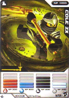 NINJAGO Masters of Spinjitzu Deck #2 Game Card 14 - Cole ZX - North American Version