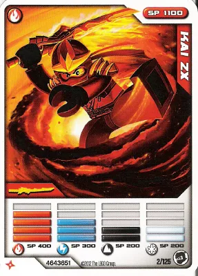 NINJAGO Masters of Spinjitzu Deck #2 Game Card 2 - Kai ZX - North American Version