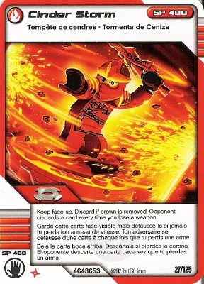 NINJAGO Masters of Spinjitzu Deck #2 Game Card 27 - Cinder Storm - North American Version