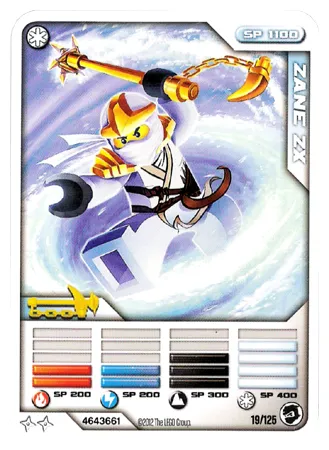 NINJAGO Masters of Spinjitzu Deck #2 Game Card 19 - Zane ZX - North American Version