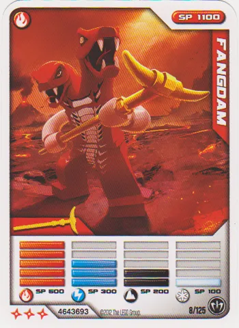 NINJAGO Masters of Spinjitzu Deck #2 Game Card 8 - Fangdam - North American Version