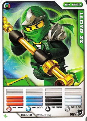NINJAGO Masters of Spinjitzu Deck #2 Game Card 1 - Lloyd ZX - North American Version