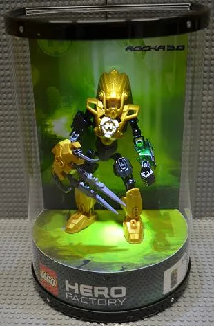 Display Assembled Set, Hero Factory Set 2143 in Plastic Case with Light