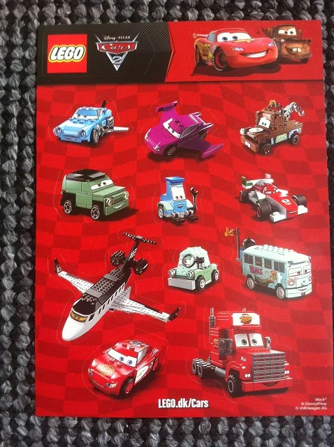 Sticker Sheet, Cars 2 Sheet of 12 Stickers