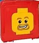 Project Case with Baseplate, Trans-Red with Minifigure Head with Goatee and Open Mouth Smile with Teeth Pattern
