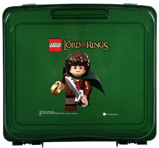 Project Case with Baseplate, Trans-Green with LEGO Lord of the Rings Logo and Frodo Baggins Minifigure Pattern