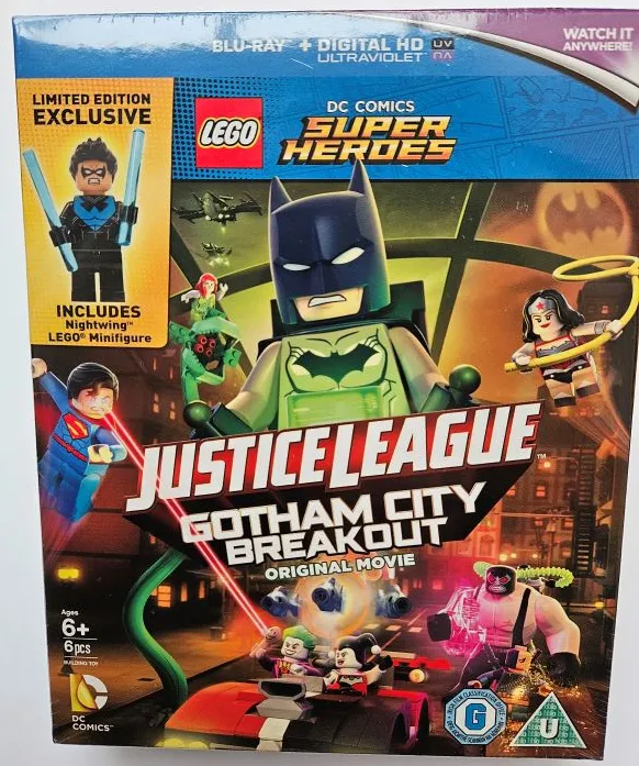 Video DVD and Blu-ray and UV - Justice League: Gotham City Breakout with Minifigure