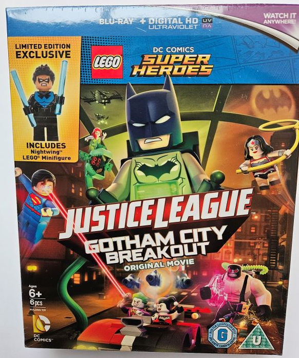 Video DVD and Blu-ray and UV - Justice League: Gotham City Breakout with Minifigure