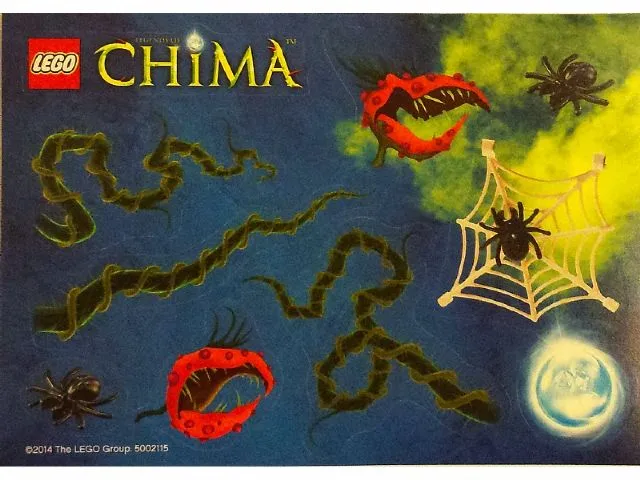 Sticker Sheet, Legends of Chima, Sheet of 10, Vines and Spiders