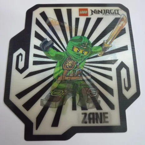 Sticker Sheet, NINJAGO Lenticular - shows Zane, Lloyd, Jay, Cole or Kai depending on orientation