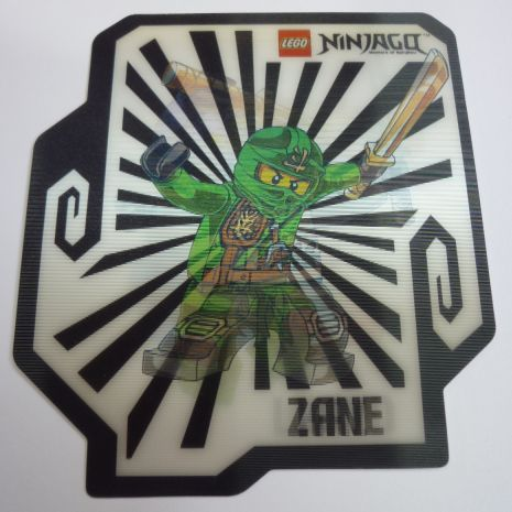 Sticker Sheet, NINJAGO Lenticular - shows Zane, Lloyd, Jay, Cole or Kai depending on orientation