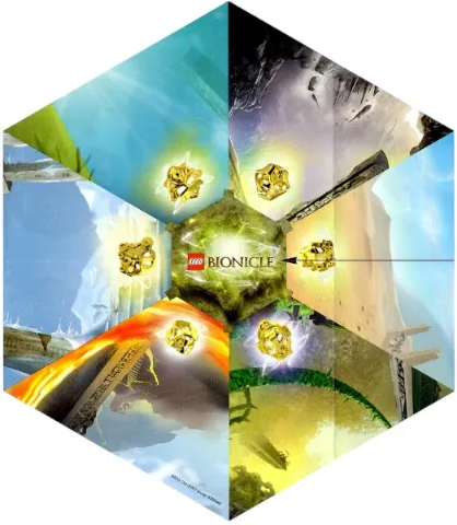 BIONICLE Poster, Gold Masks Stand Base for Set 5002942 / Mask of Creation (Double-Sided)