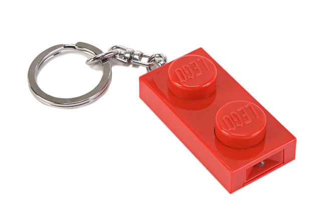 LED Key Light 1 x 2 Plate Key Chain Red