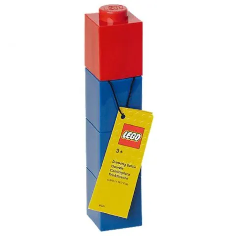 Drink Bottle 1 x 1 Bricks Design – Blue with Red Lid (4041)