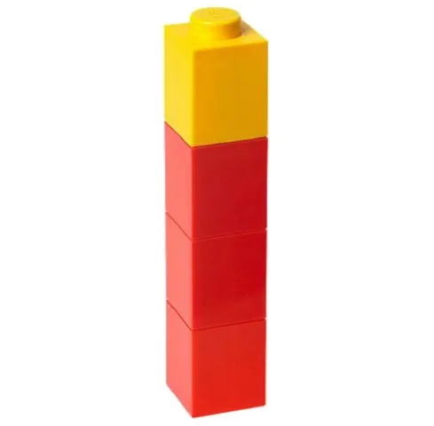 Drink Bottle 1 x 1 Bricks Design – Red with Yellow Lid