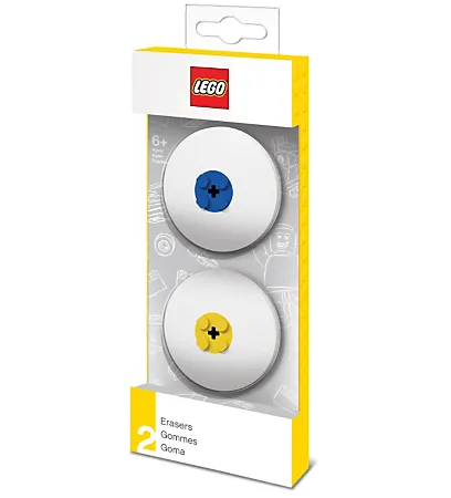 Eraser, Set of 2, Blue and Yellow