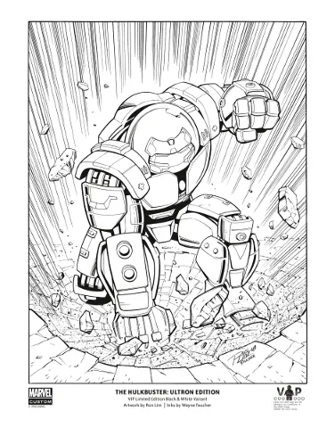 Marvel Super Heroes The Hulkbuster: Ultron Edition Poster LEGO VIP Limited Edition Black and White Variant