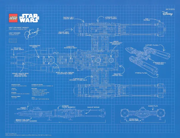 Star Wars 2018 UCS Y-wing Blueprint Poster (May 4th Promo)