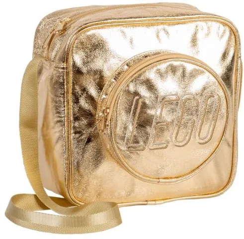 Handbag Crossbody, Brick Shape 1 x 1 with Zippered Stud, Gold