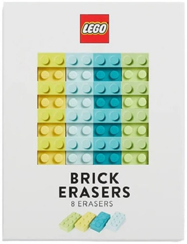 Eraser, LEGO Brick Erasers Set of 8 (Bright Light Yellow, Light Aqua, Dark Turquoise, Yellowish Green)