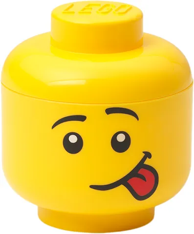 Minifigure Head Storage Container Mini - Male Silly Sticking Tongue Out (4033)