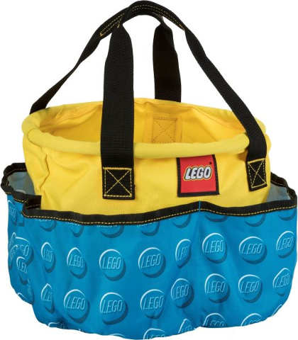 Storage Bucket Soft - Yellow with Blue Outer Pockets, Black Outlined LEGO Logo