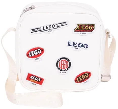 Handbag Crossbody, White with LEGO Vintage Logos Pattern